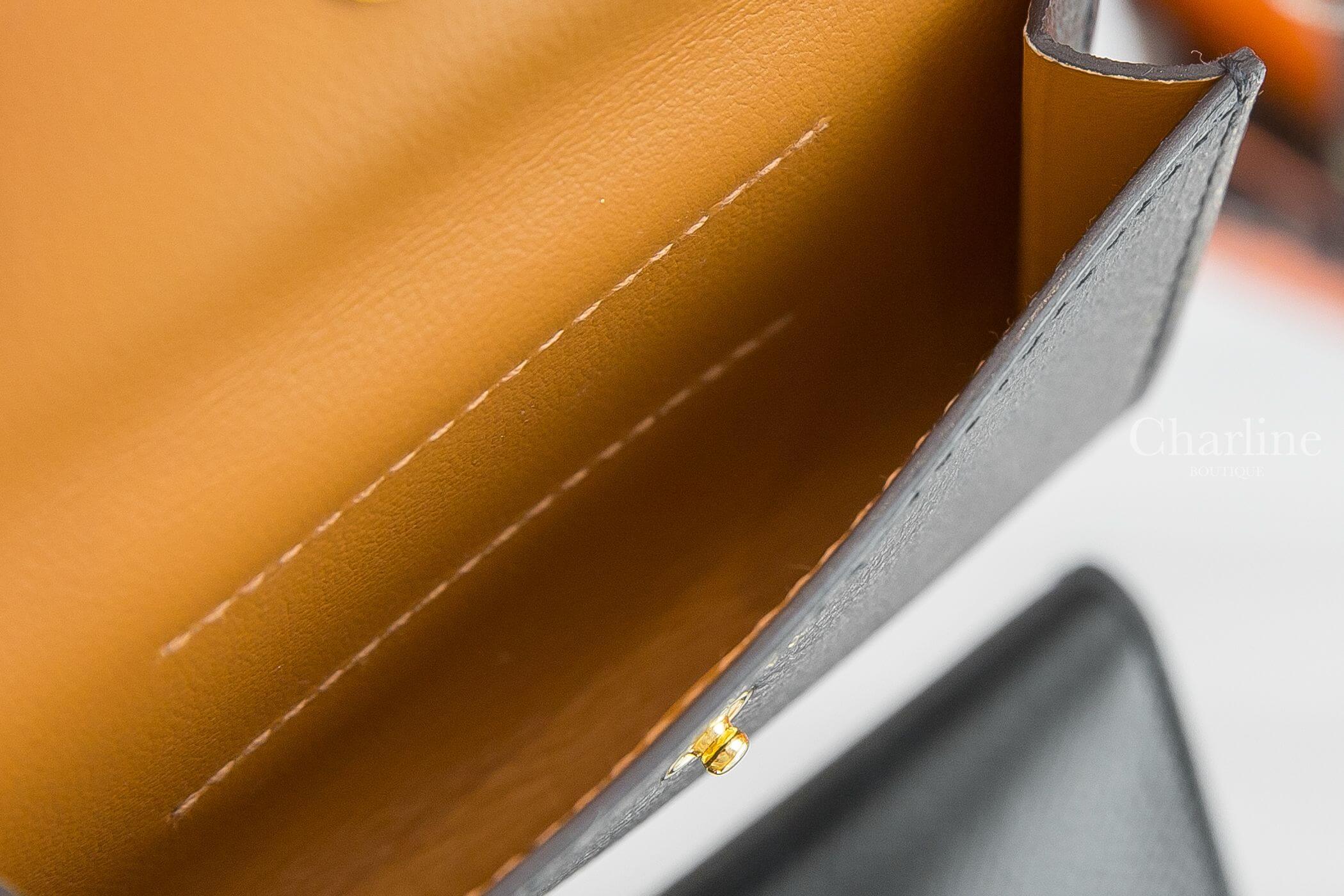 Hermès Kelly Pocket Belt 黑色金扣扣飾牛皮小包可調式皮帶-Charline Boutique 精品代購