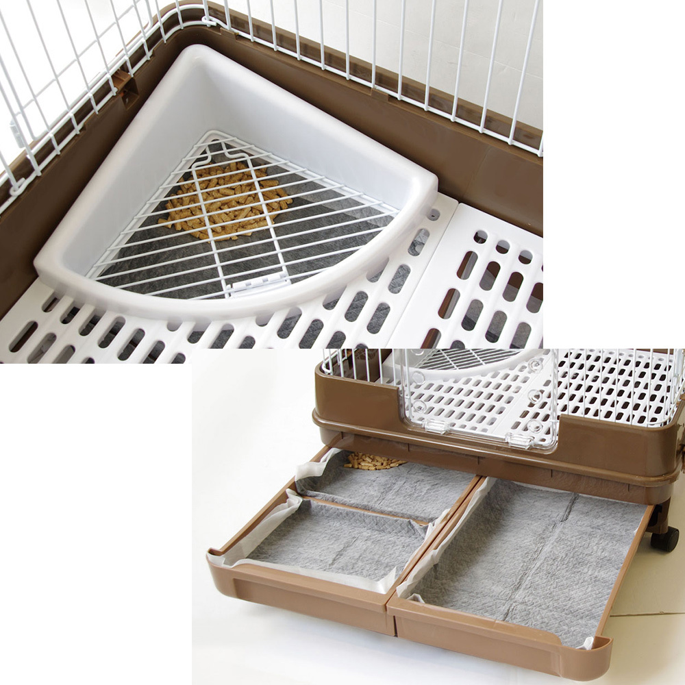 Marukan 兔子雙抽屜籠 - 啡色