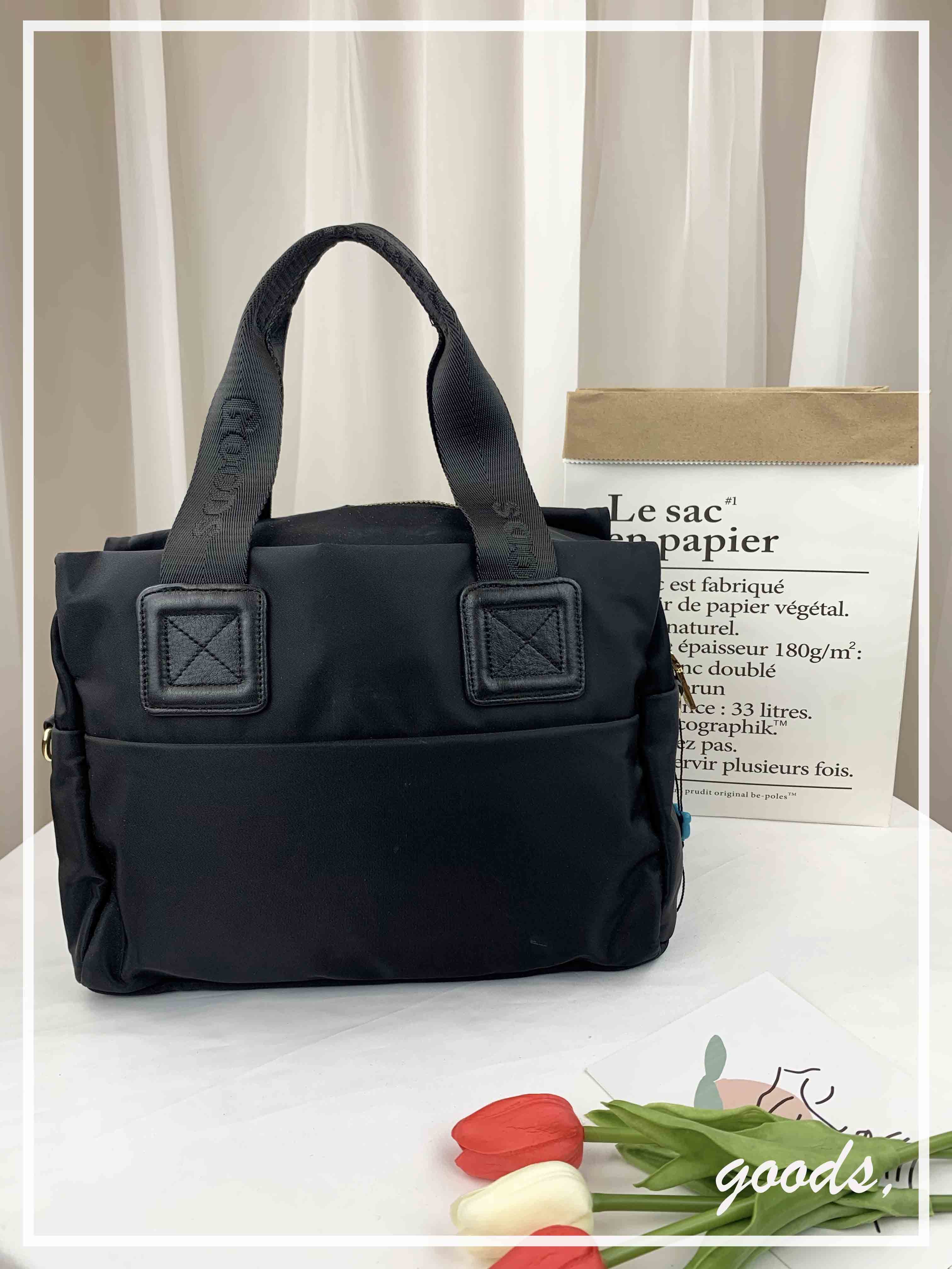 GOODS 豹紋黑尼龍手提包 / 側背包  #6129