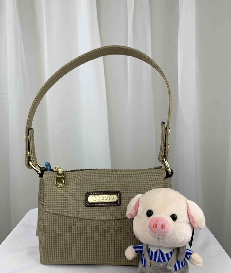 GOODS 卡其格紋尼龍肩背包 / 側背包  #2026