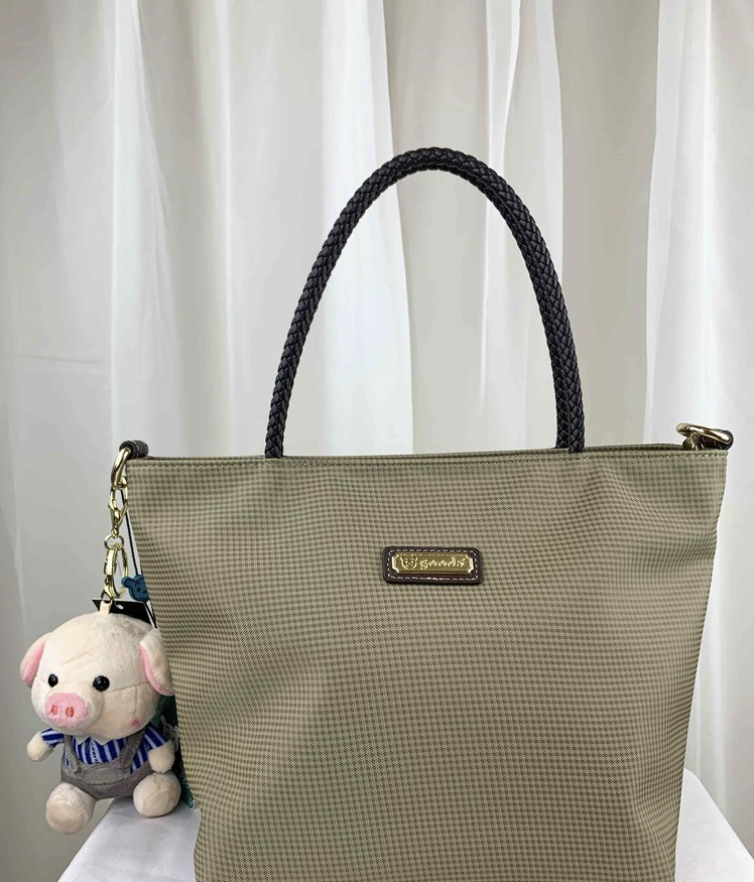 GOODS 卡其格紋尼龍手提包 / 側背包  #2523