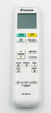 大金冷氣機遙控器 FTKC25~35TV1N. ARC480A32