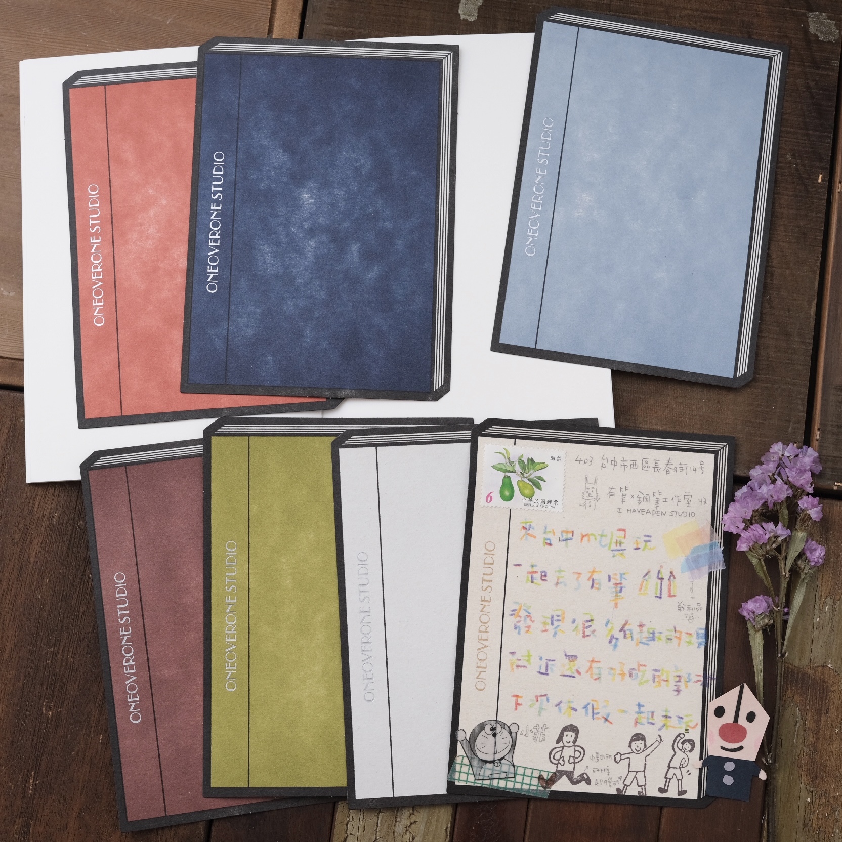 Postcard 彩色版的 筆記本造型 明信片/ 臺灣 一分之一工作室