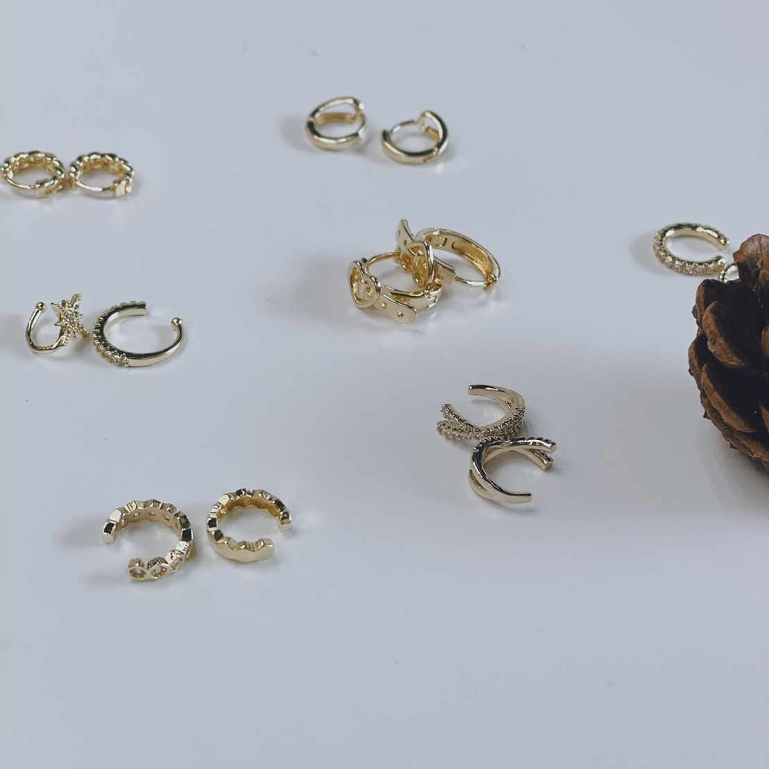 #現貨 (ACCP512) Golden Series 幾何簡約耳圈