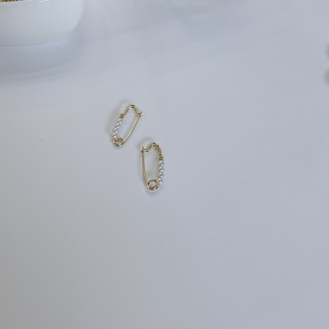 #現貨 (ACCP514) Golden Series 珍珠別針耳環