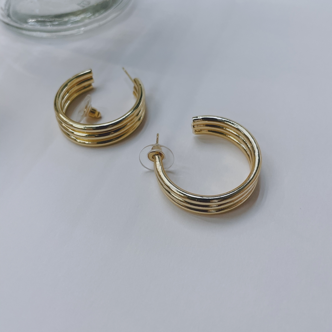 #現貨 (ACCP516) Golden Series 奢華三環耳環