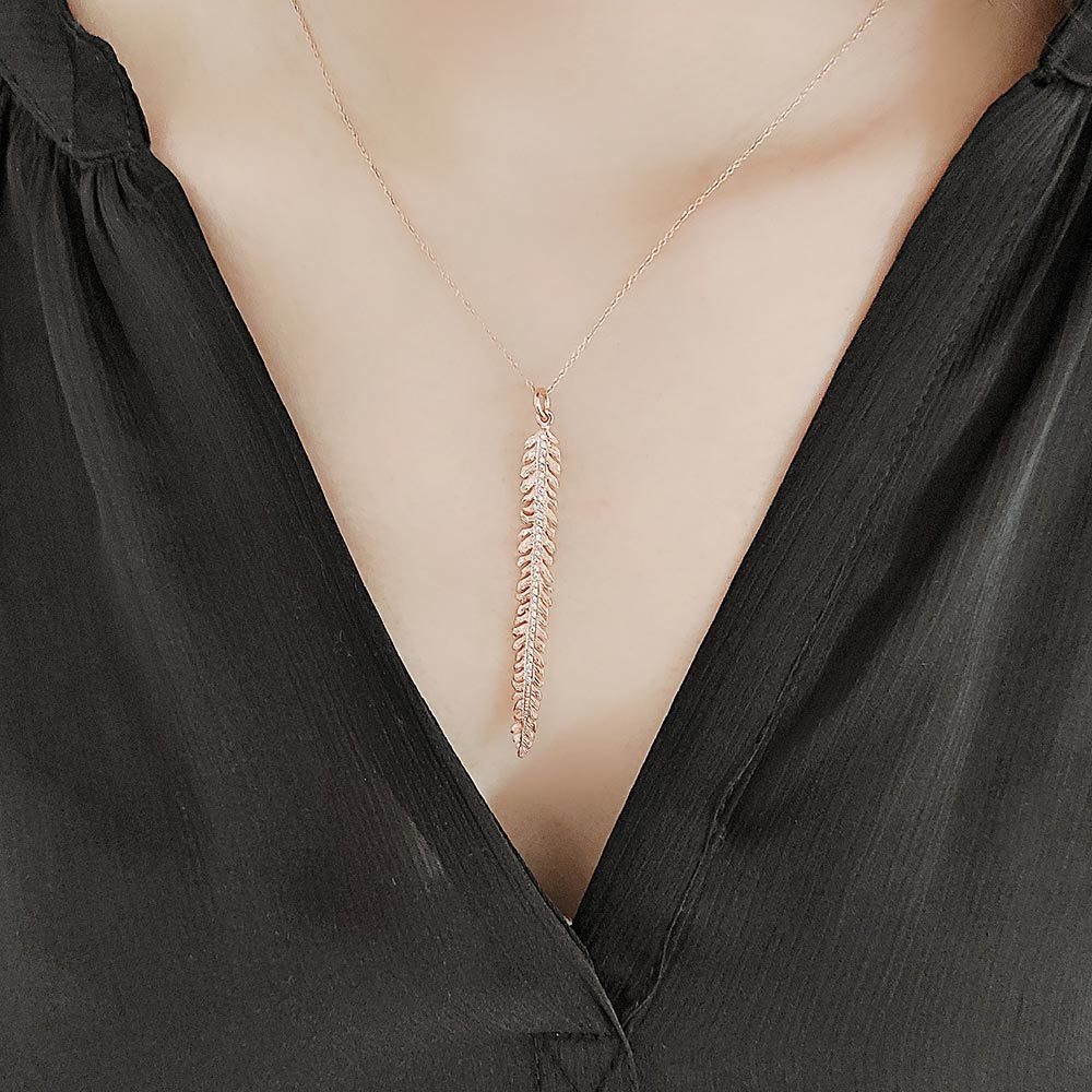 水杉林蔭純銀項鍊(玫瑰金色)/DN728R