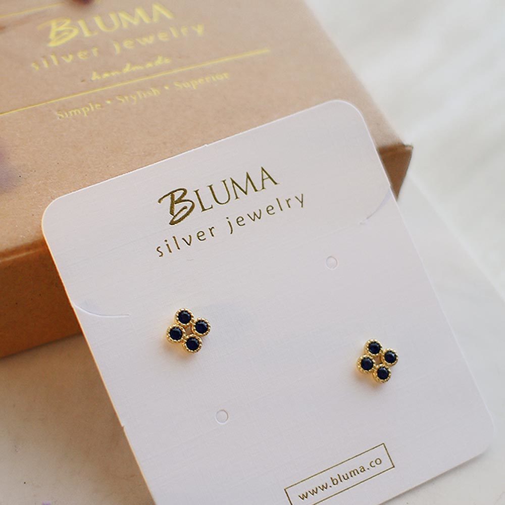 優雅深藍純銀耳環/DE735