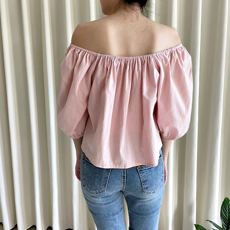 5W06 兩穿式甜美緹花上衣 粉