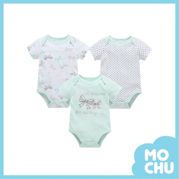 彩色蝴蝶結包屁衣三件組