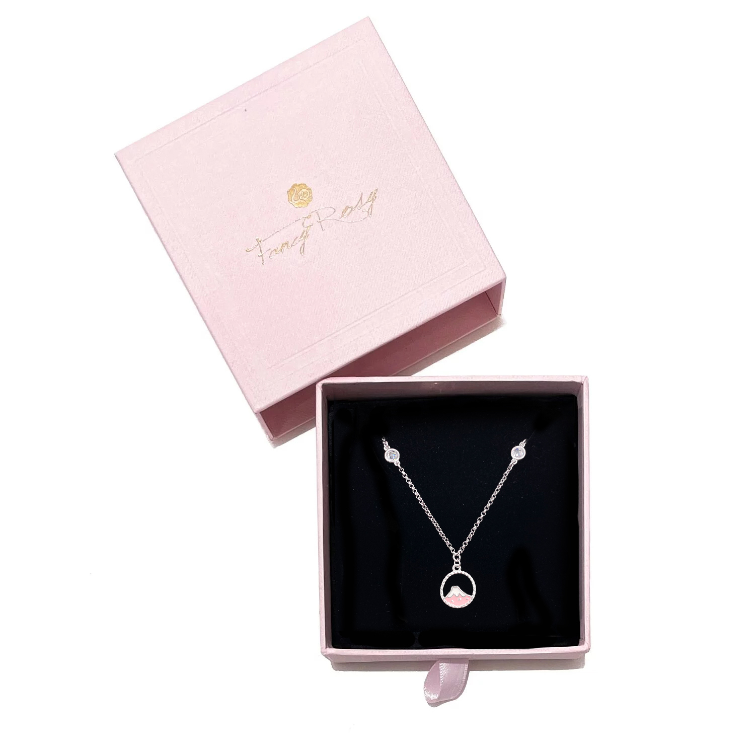 Little Fuji Shining Crystal Necklace (Silver)