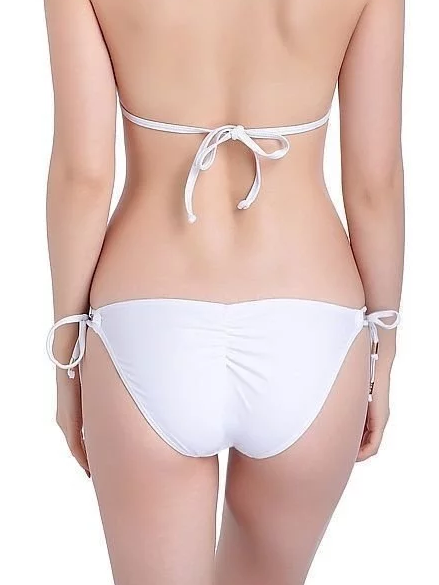 白色雙綁帶比基尼提臀褲《褲子》