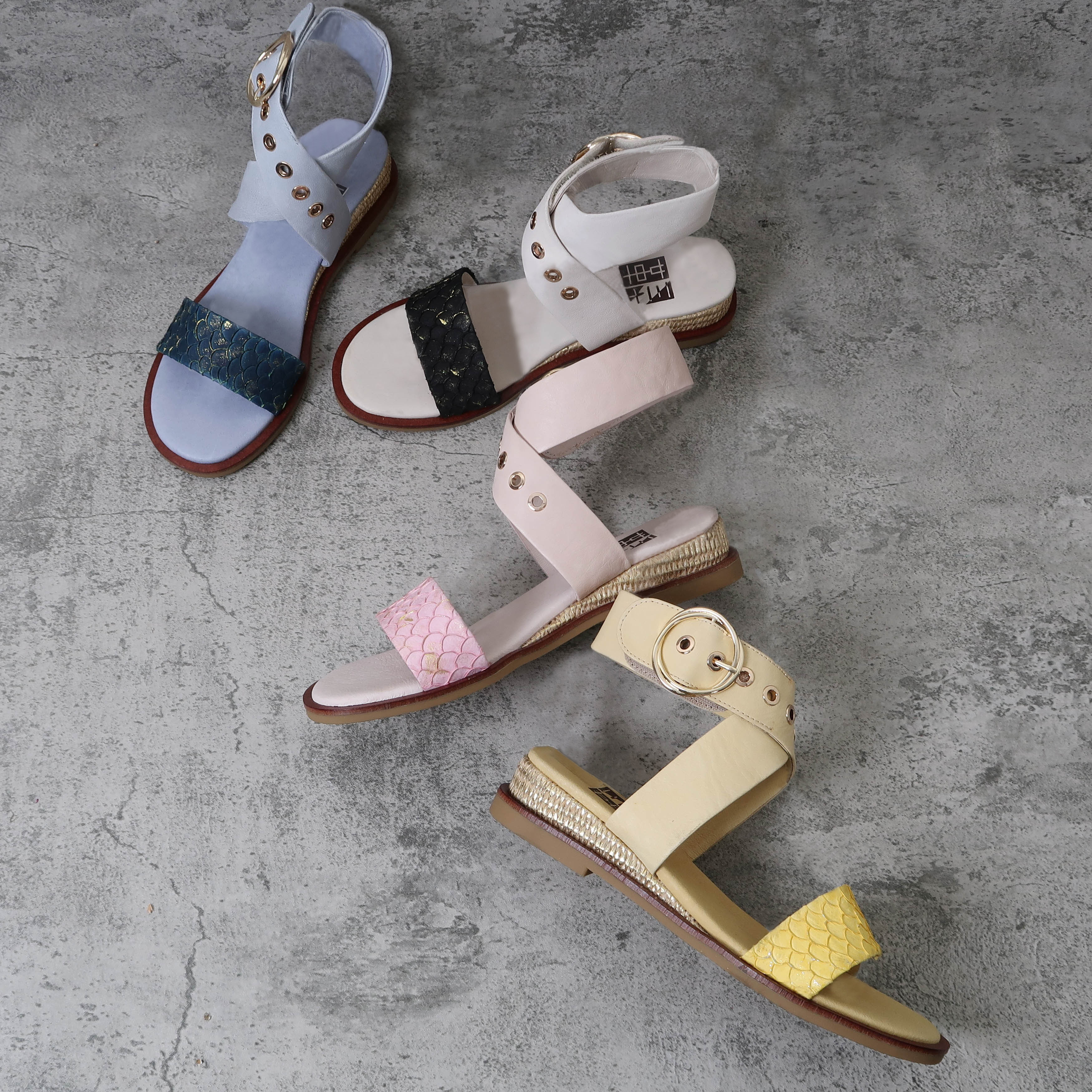 【微醺六月】真皮綿羊皮繞帶坡跟魔鬼氈個性涼鞋