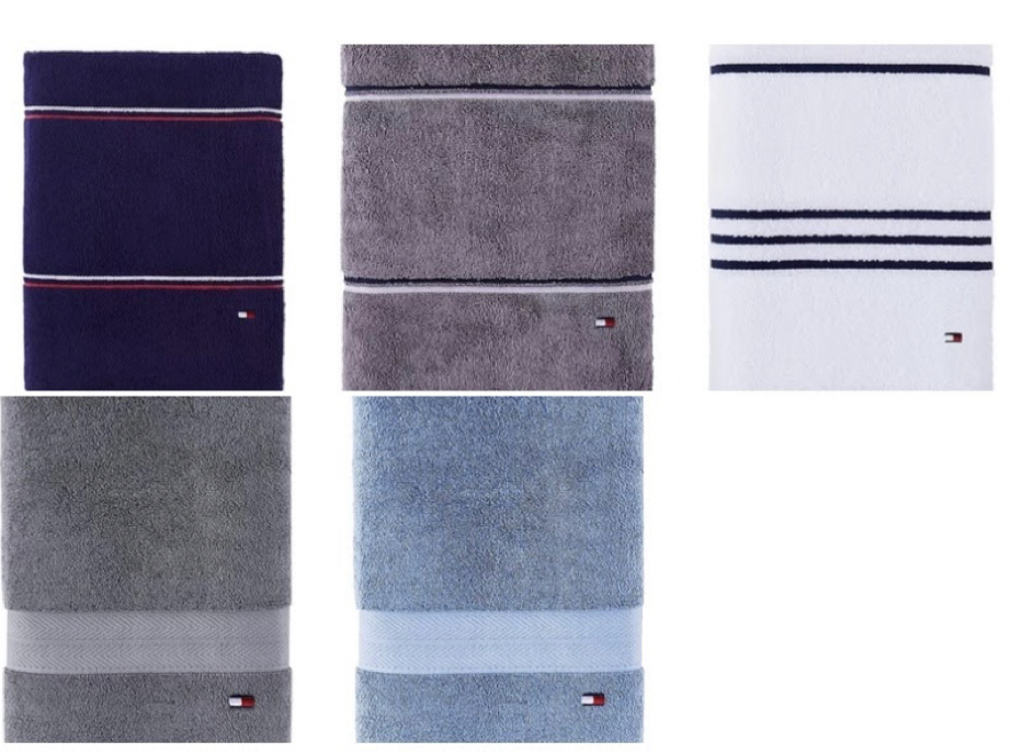 Tommy Hilfiger 國旗小Logo 純棉浴巾 毛巾 海灘巾