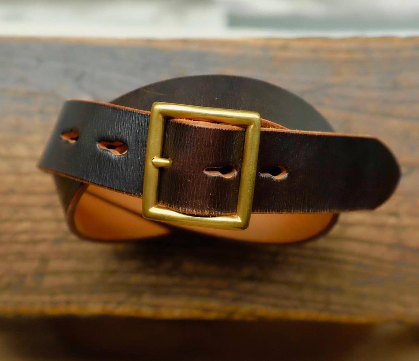 『Faith』S.F.K 經典植鞣革茶芯黑皮帶 (XS-XXL) /belt 須事先詢問現貨數量