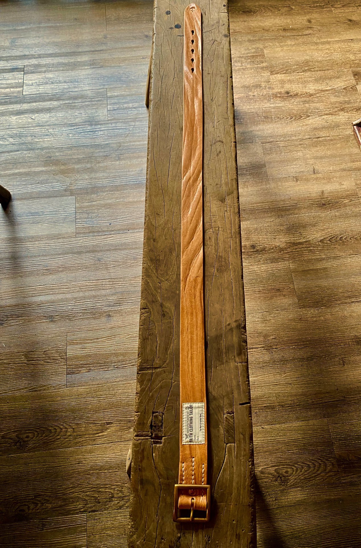 『Faith』S.F.K 立體水波紋原色植鞣革皮帶 (XS-XXL) /belt 須事先詢問現貨數量