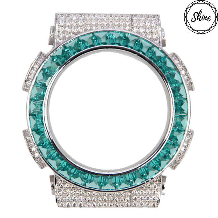 [限量] GA-110 銀色碧藍圈鑽殼