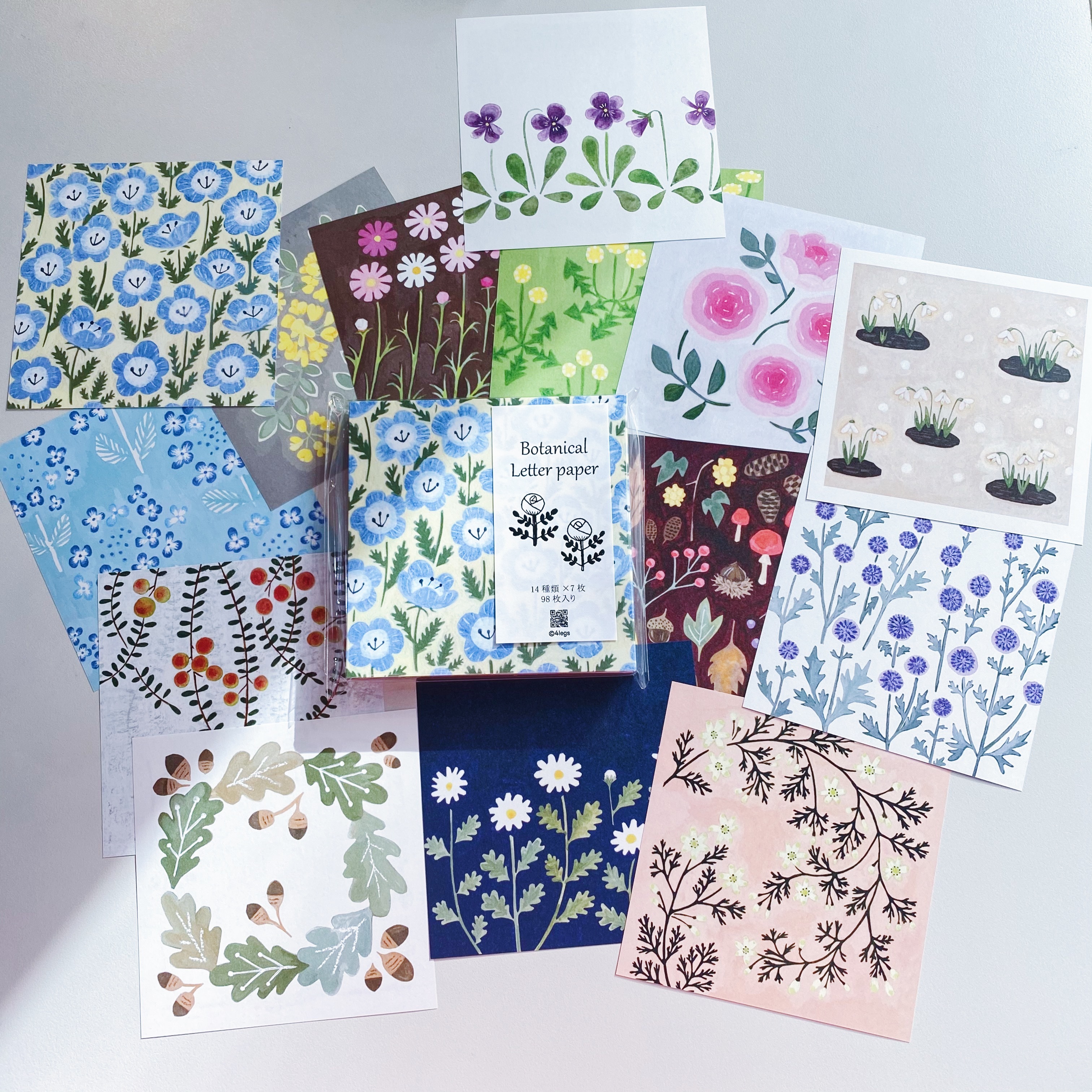 植物款 插畫便條（14種圖案）｜日本 4legs