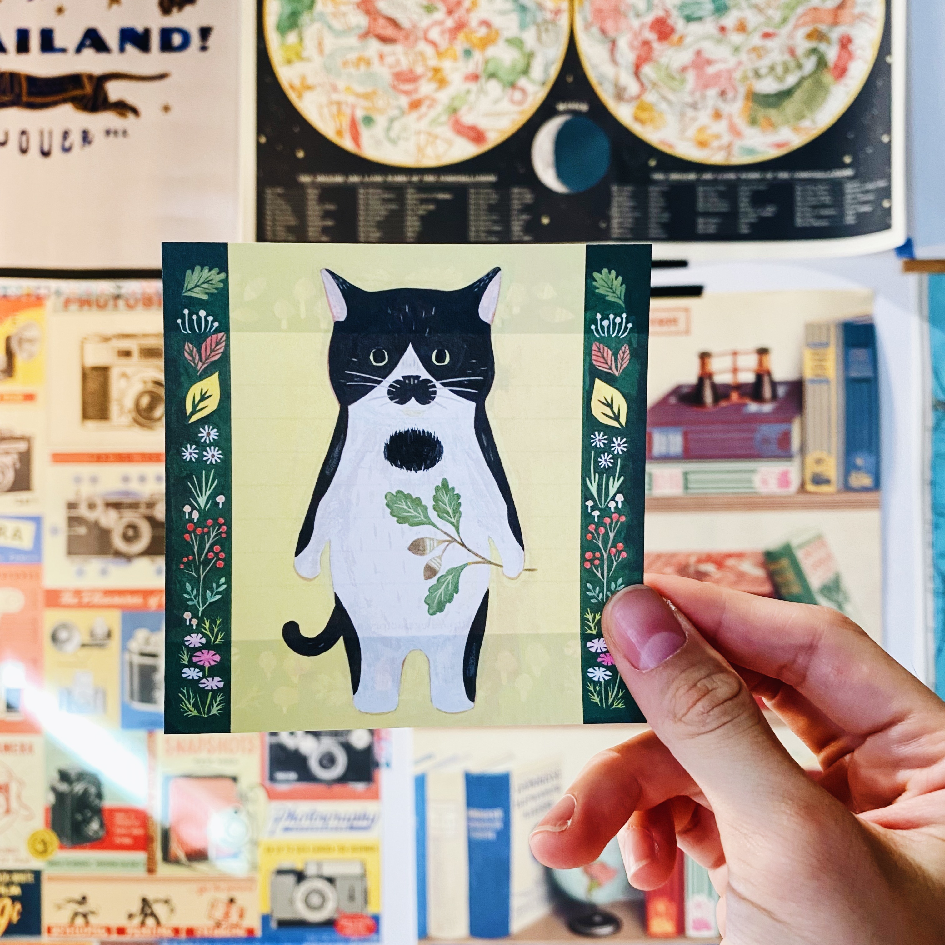賓士貓 插畫便條紙 50枚｜日本 4legs
