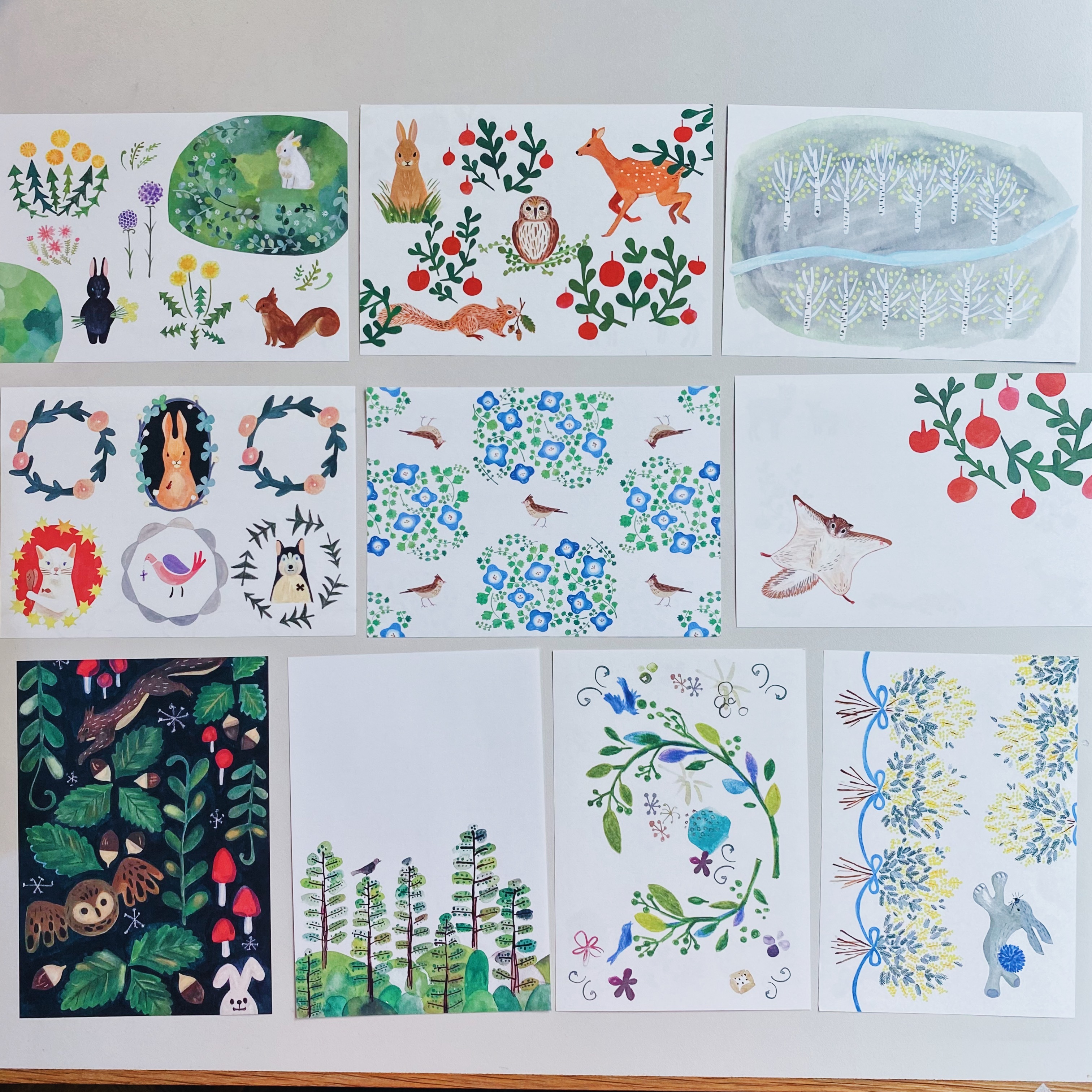森林插畫 信紙 一筆箋 A款 （10種圖案）| 日本 4legs