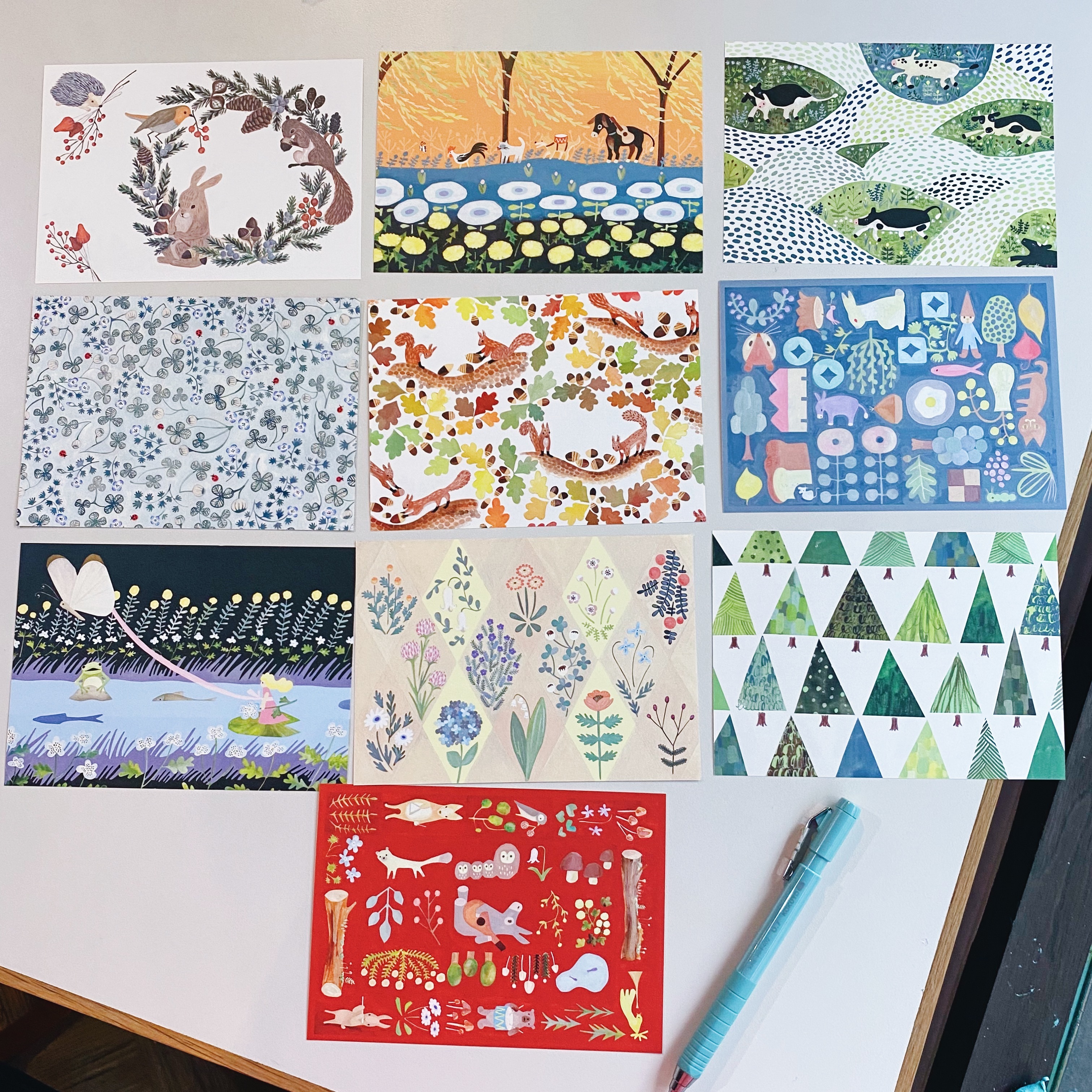 森林插畫 信紙 一筆箋 B款 （10種圖案）| 日本 4legs