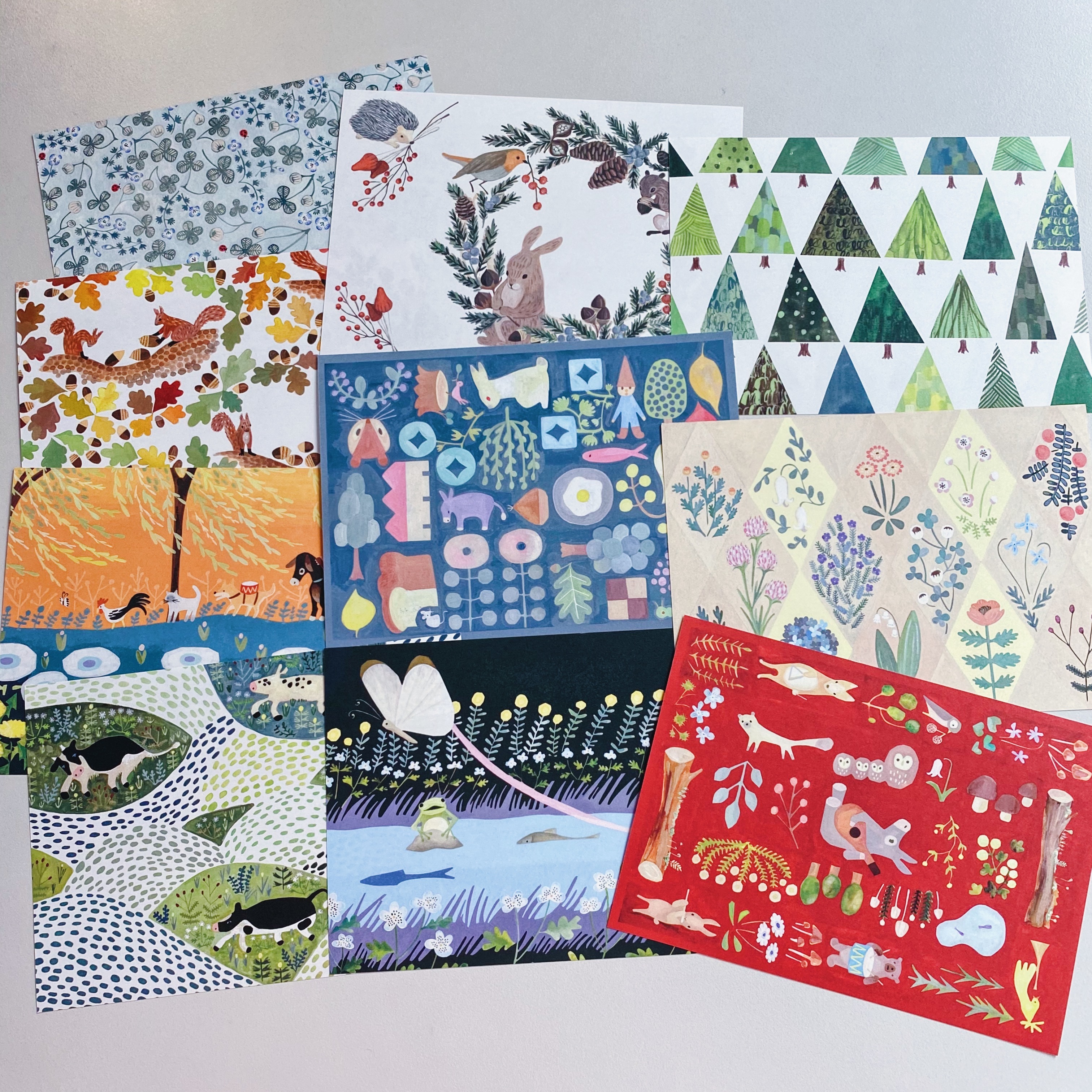 森林插畫 信紙 一筆箋 B款 （10種圖案）| 日本 4legs