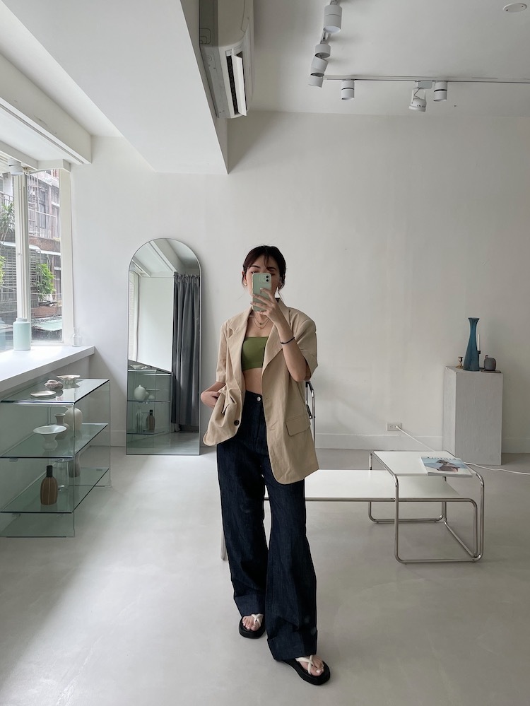 summer cotton and linen blazer