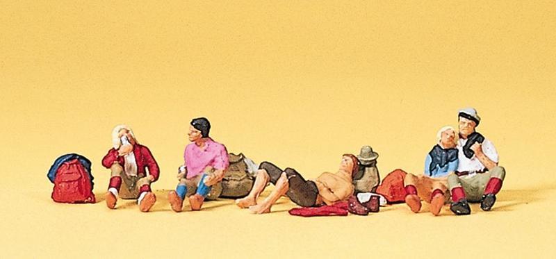 Preiser 10442 HO規 休息中的背包客