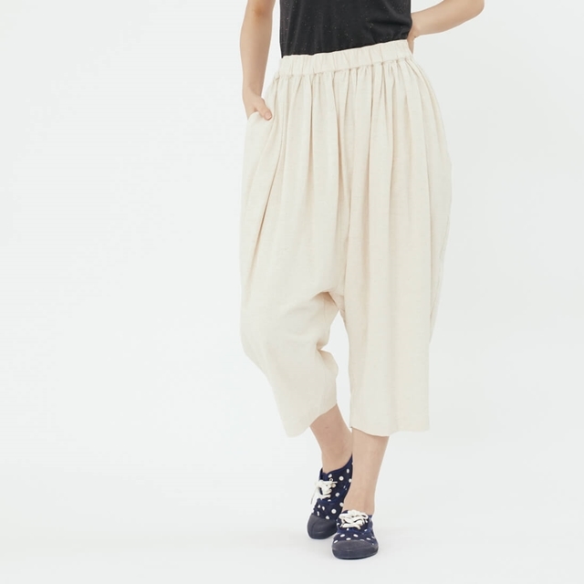 Bruce水洗棉麻低檔飛鼠褲/亞麻