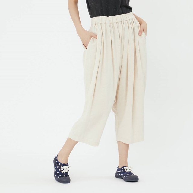 Bruce水洗棉麻低檔飛鼠褲/亞麻