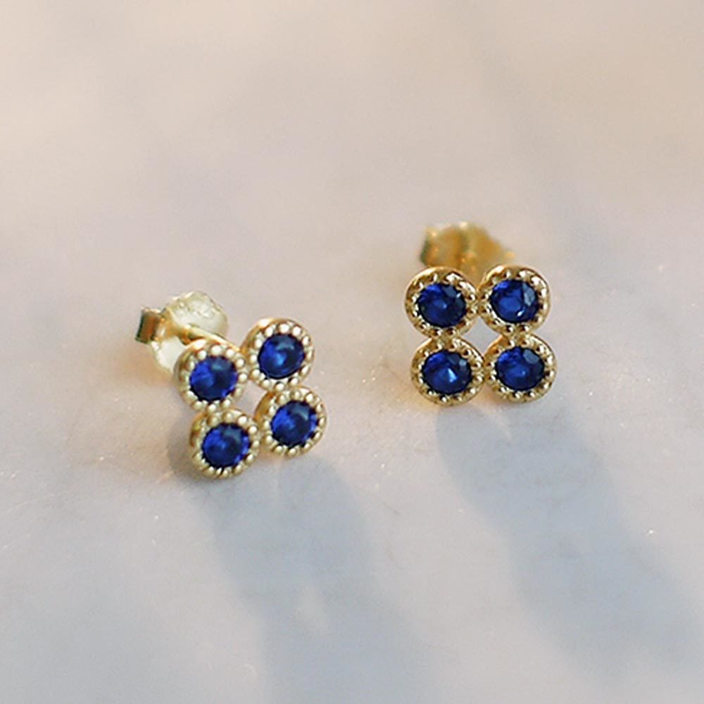 優雅深藍純銀耳環/DE735