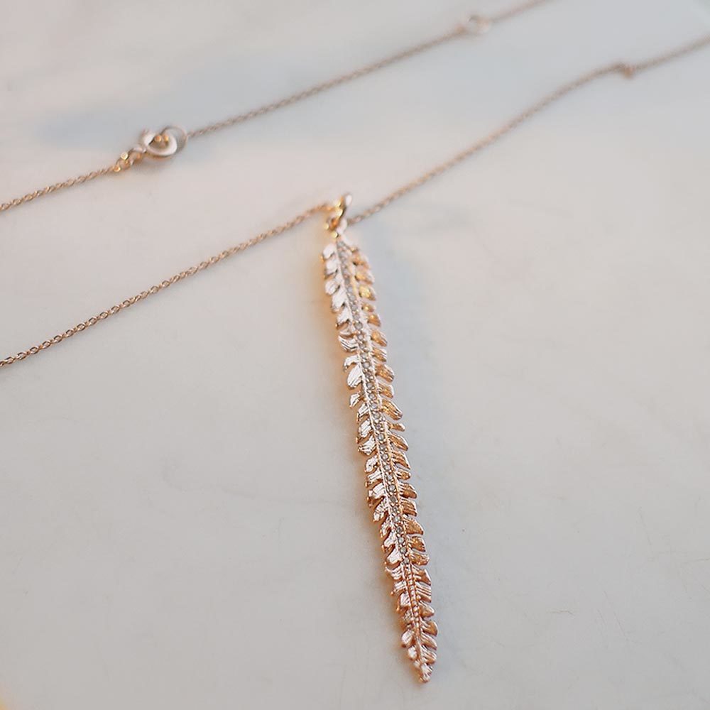 水杉林蔭純銀項鍊(玫瑰金色)/DN728R