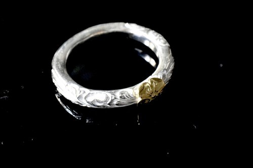 LOVE 系列 純銀唐草點金玫瑰圓戒指