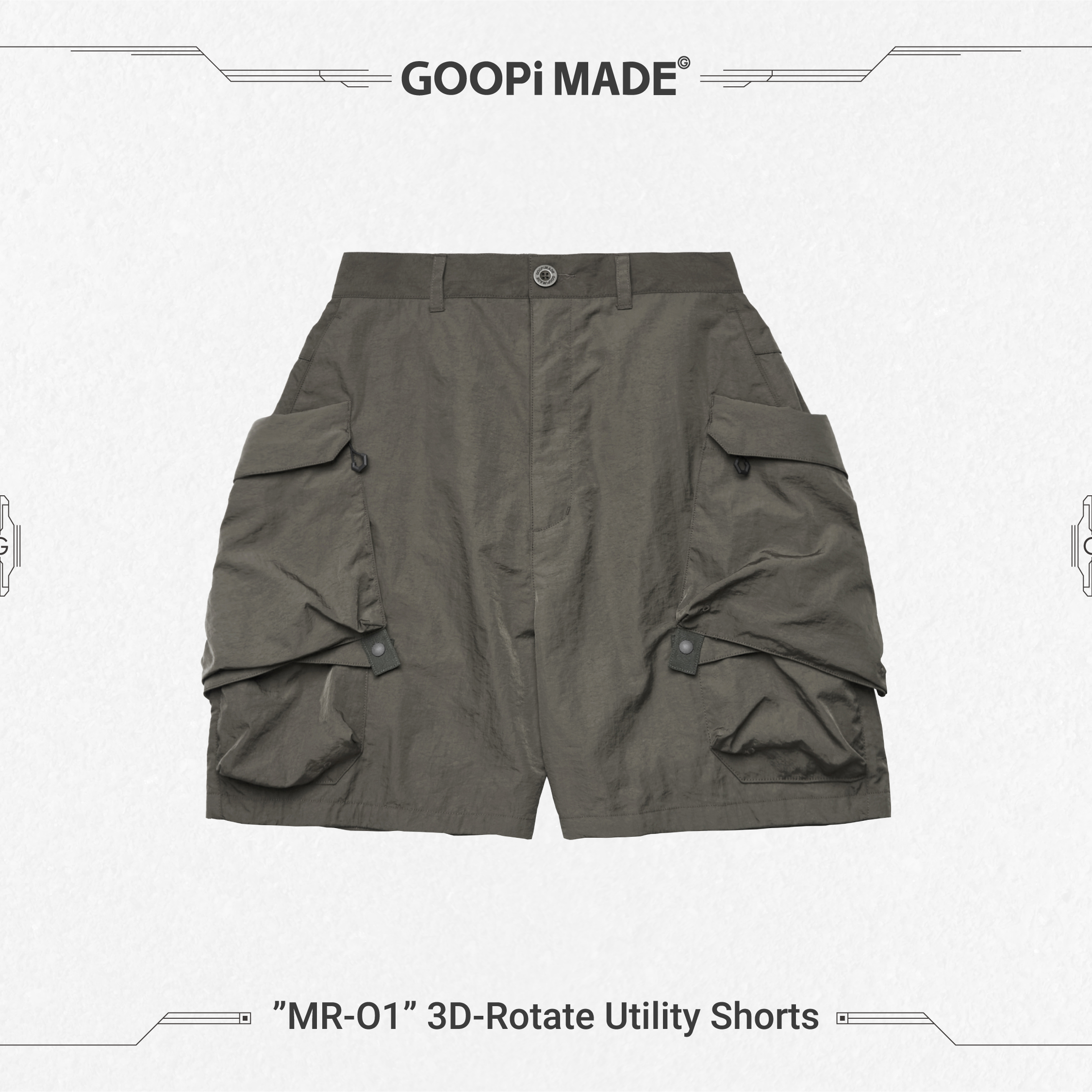 Rotate Ultility GOOPiMADE® 21 S/S ”MR-O1” 3D-Rotate Utility Shorts - Na