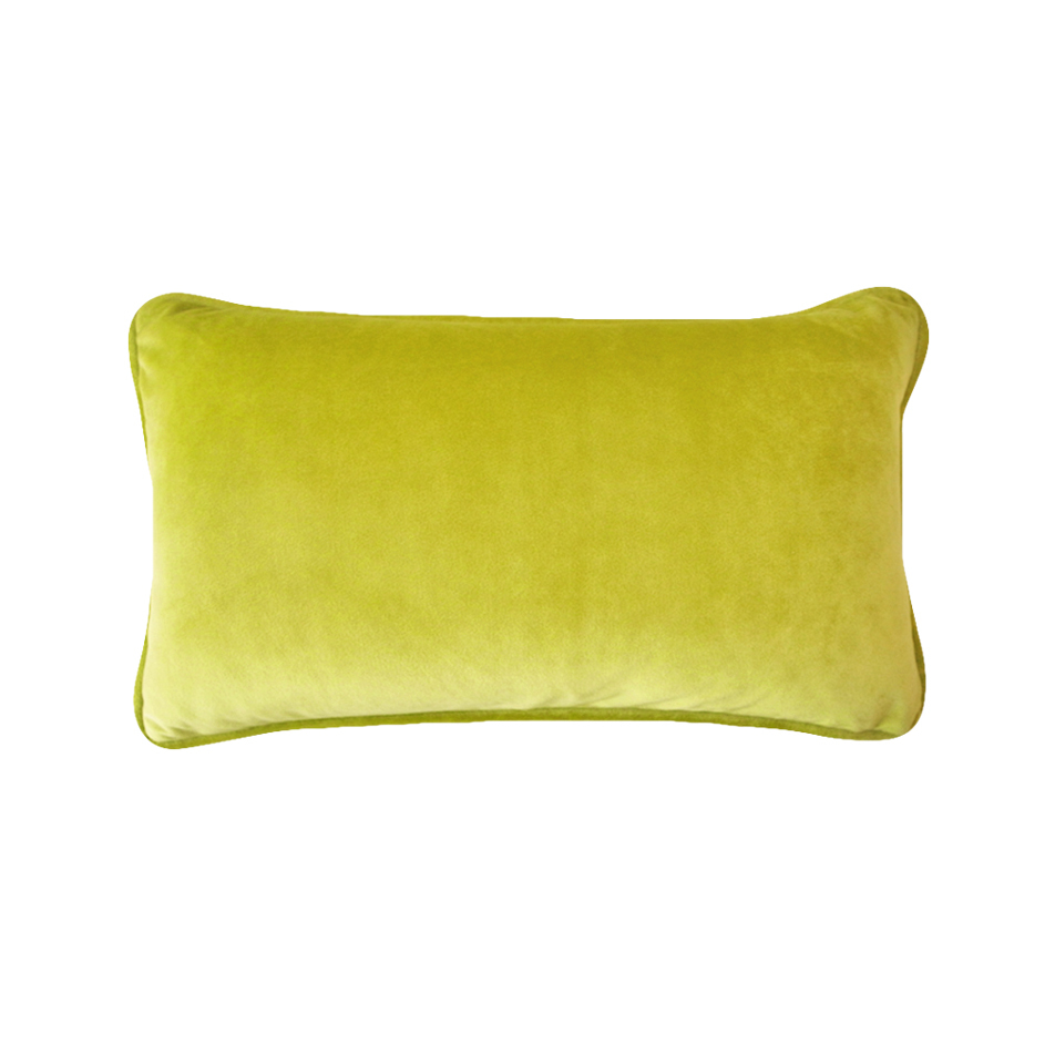 萊姆綠絨布腰枕