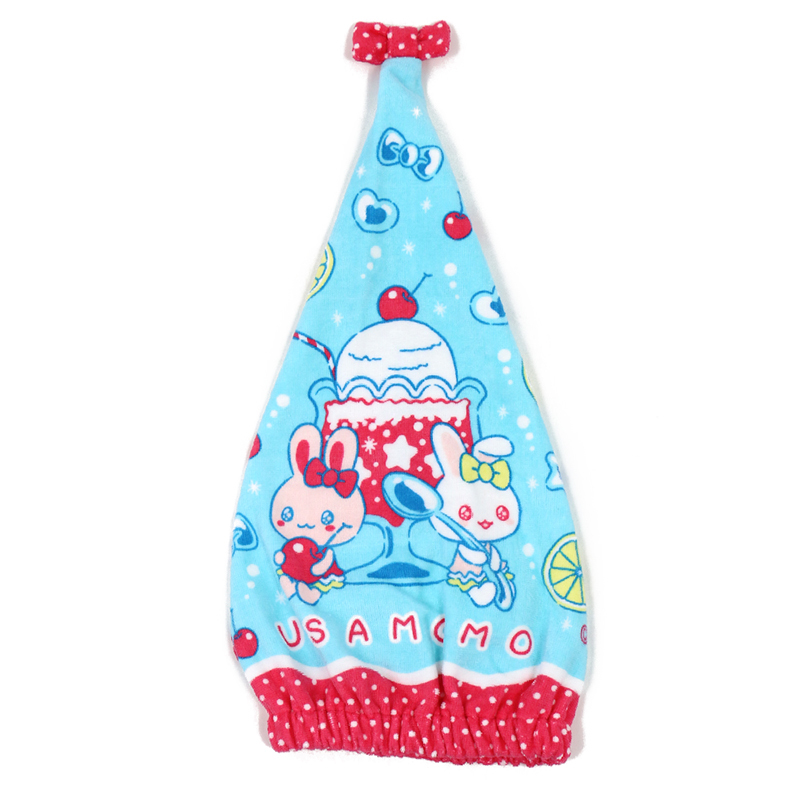 日本Usamomo萌兔桃桃-乾髮帽- 蘇打汽水