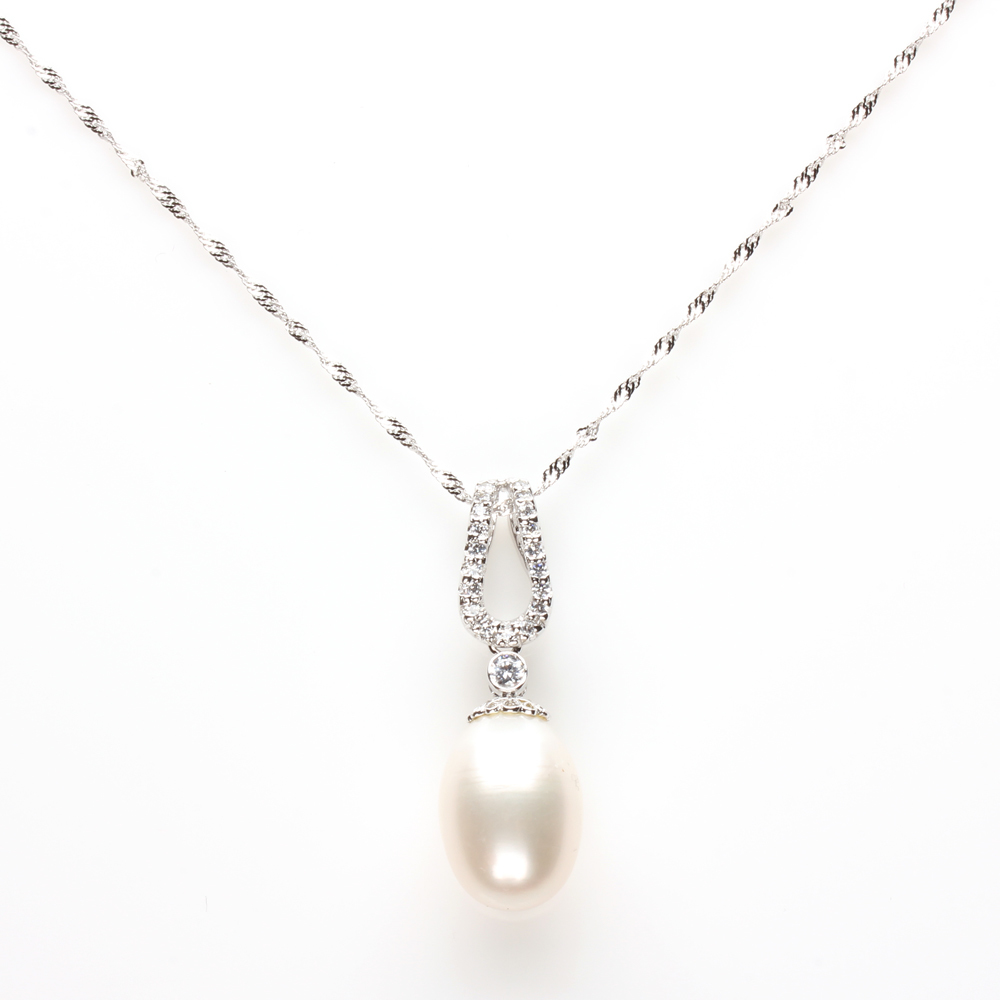 【雅紅珠寶】天然珍珠項鍊-925銀飾-柳眉如煙-N0161