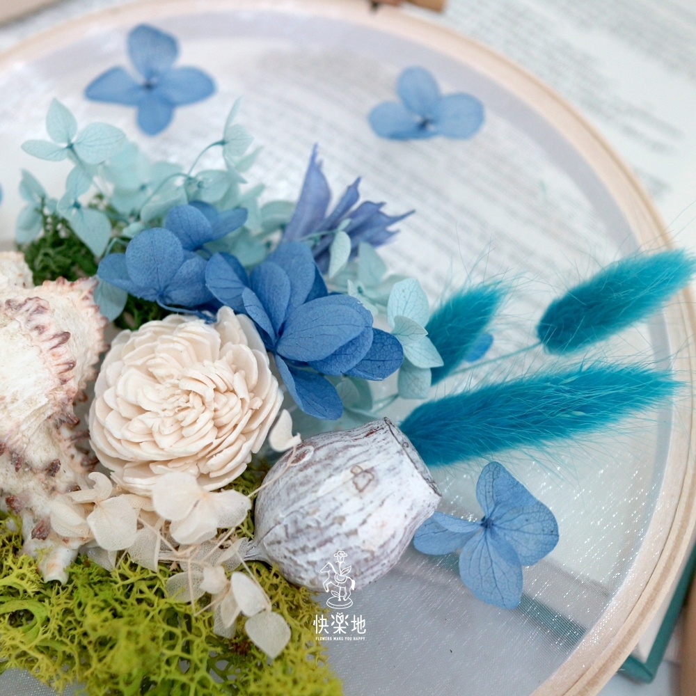 居家DIY課程 I 繡框花-蔚藍地中海❖贈 : 雲端教學❖  PF210513