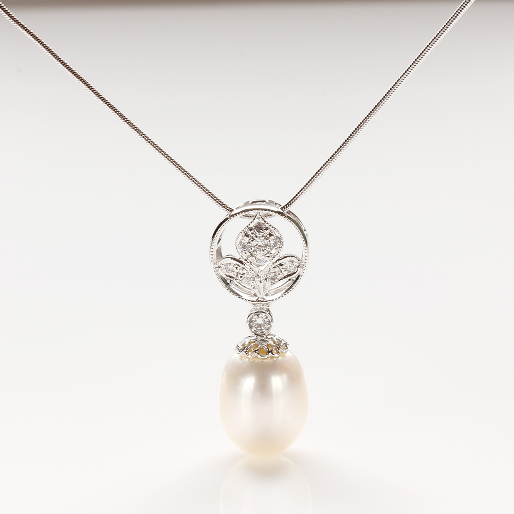 【雅紅珠寶】天然珍珠項鍊-925銀飾-月白風清-N0165