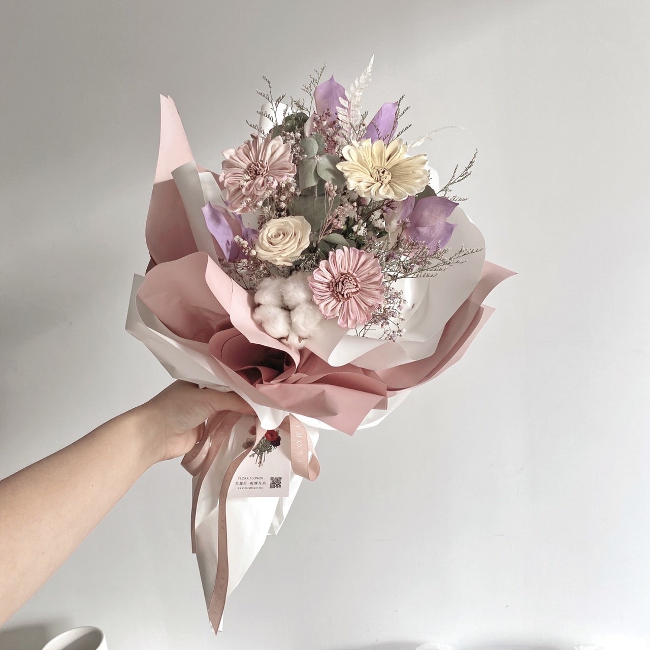 永生/索拉花束-紫霧粉