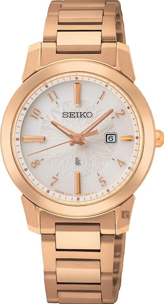 萬年鐘錶 - SEIKO 日本精工錶 LUKIA  玫瑰金太陽能女錶  V137-0DK0P / SUT418J1  錶徑31MM