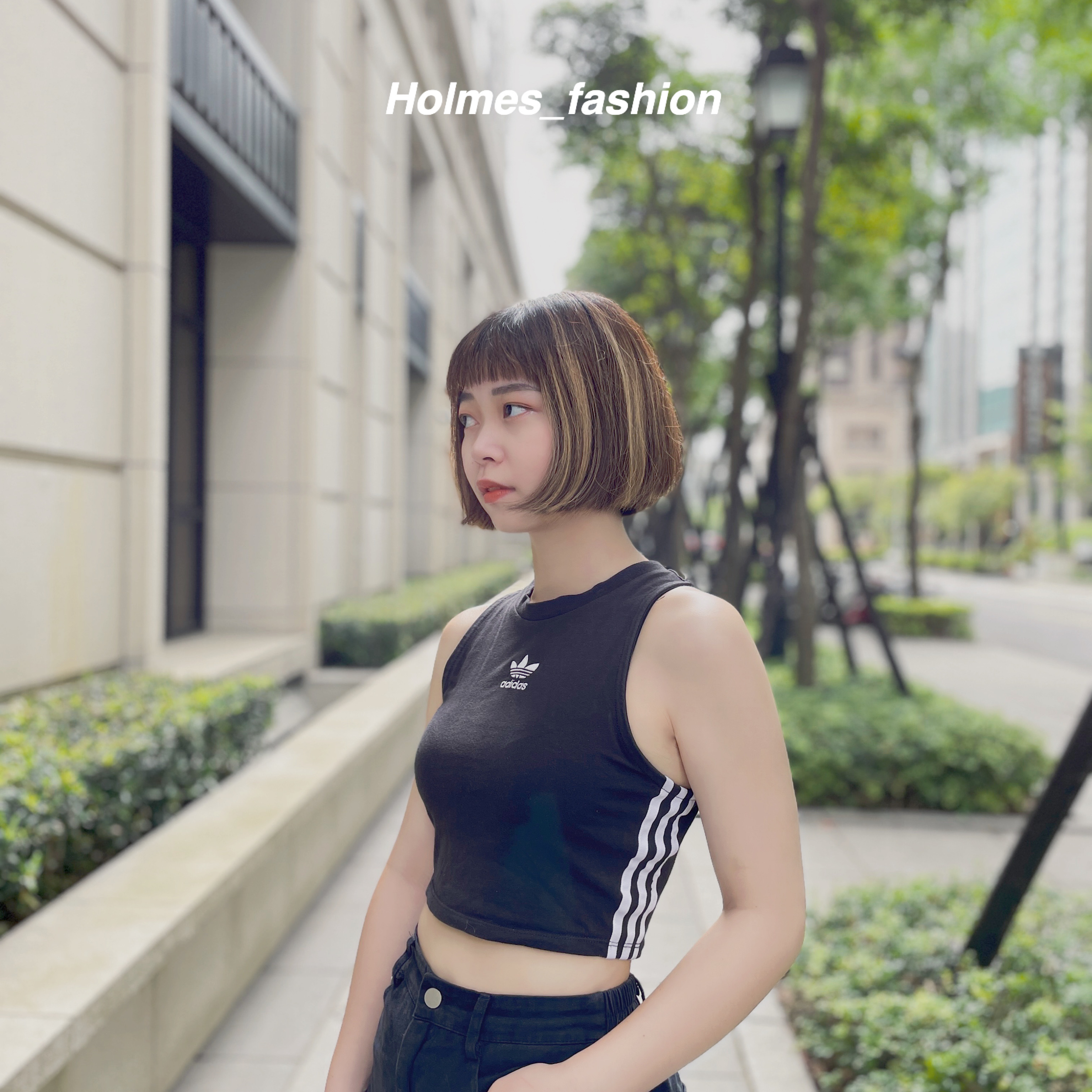 Crop Top Cy4745 Adidas Crop Top 背心短版運動背心女黑白白黑CY4745