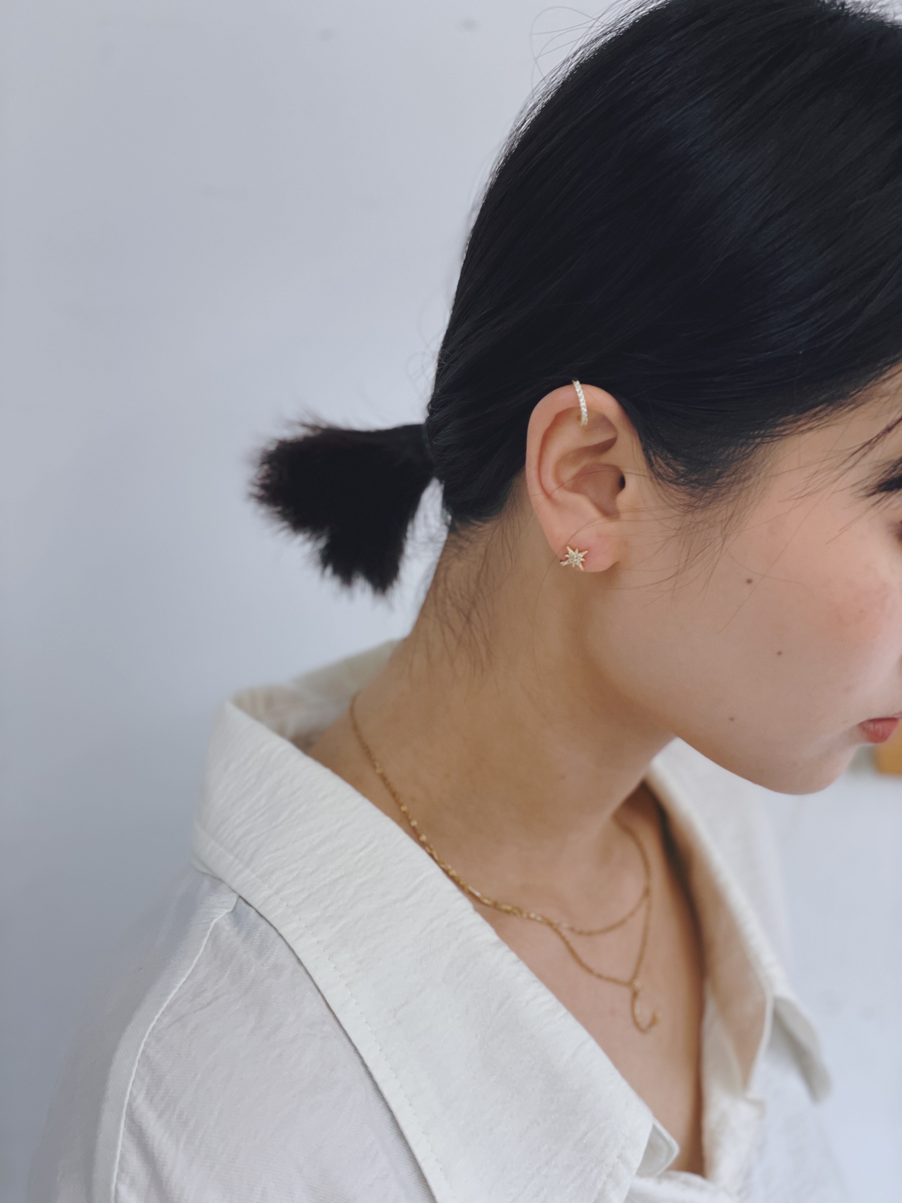 #現貨 (ACCP507) Golden Series 六芒星鑽耳骨夾組