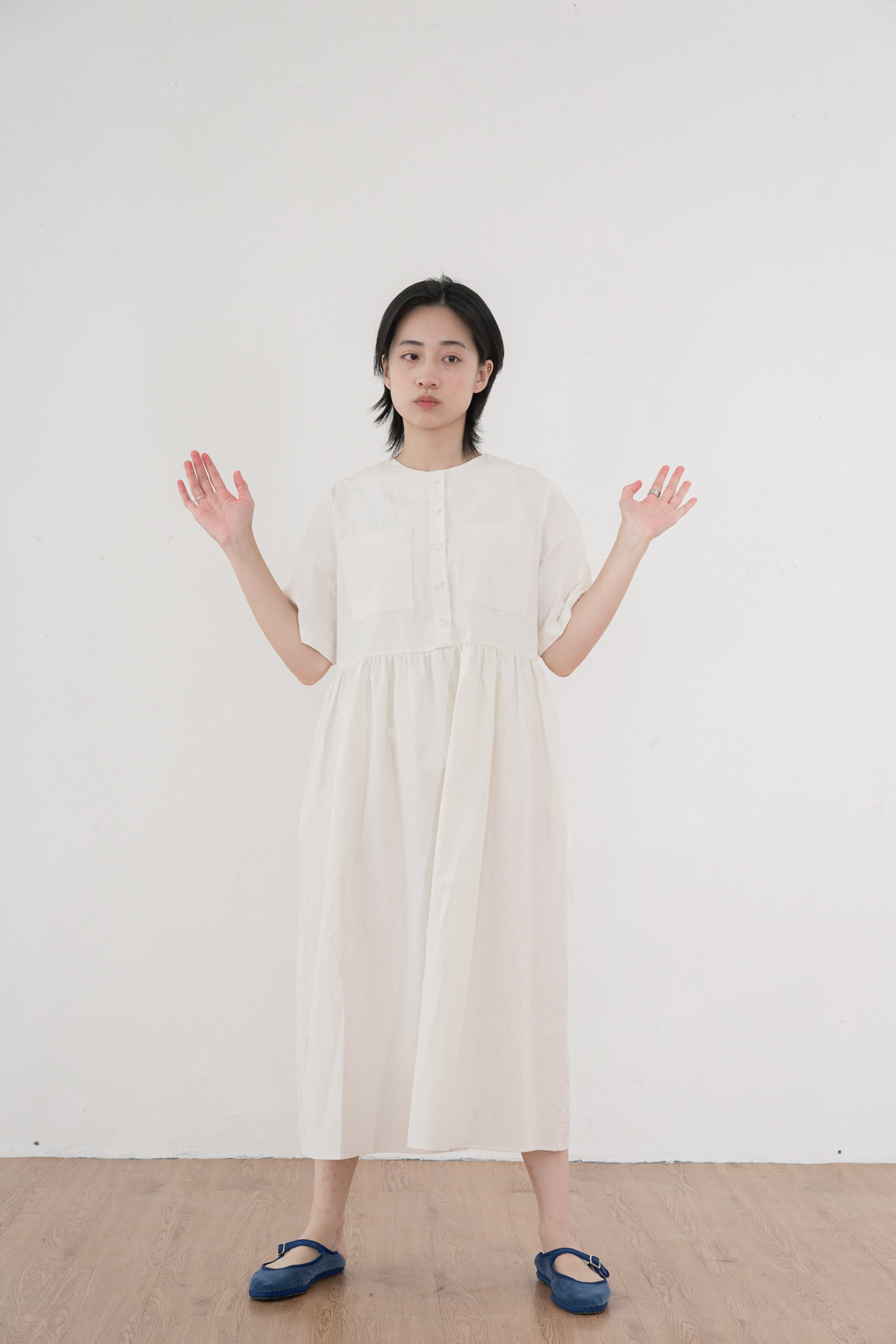 PHY-A0417 IVORY NYLON DRESS main image 1