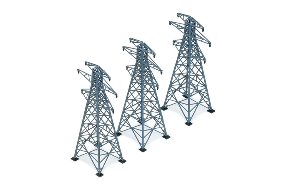 Hornby R530 HO scale 3 Pylons (Height 207mm)