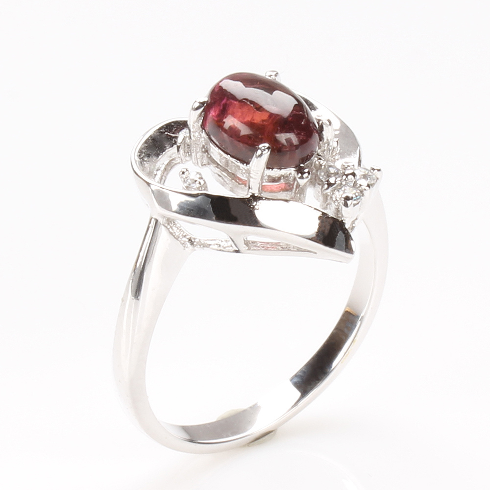 【雅紅珠寶】天然碧璽戒指-925銀飾-心有所屬-R0245