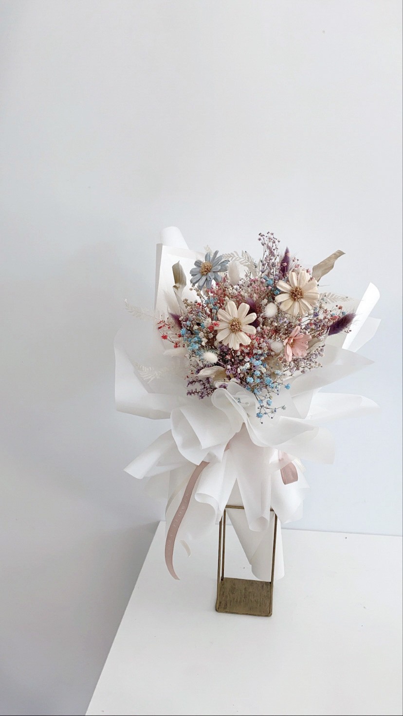 乾燥花束-冰淇淋小雛菊