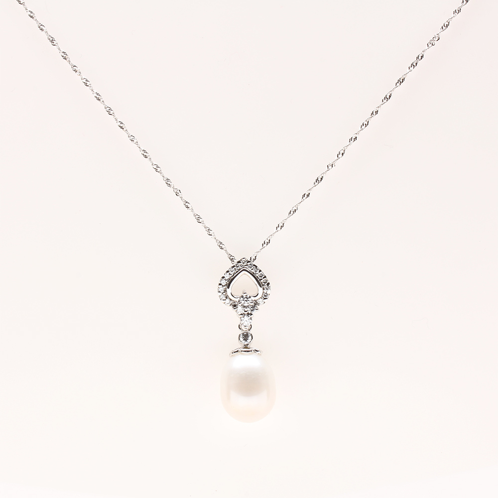 【雅紅珠寶】天然珍珠項鍊-925銀飾-完美的愛-N0172