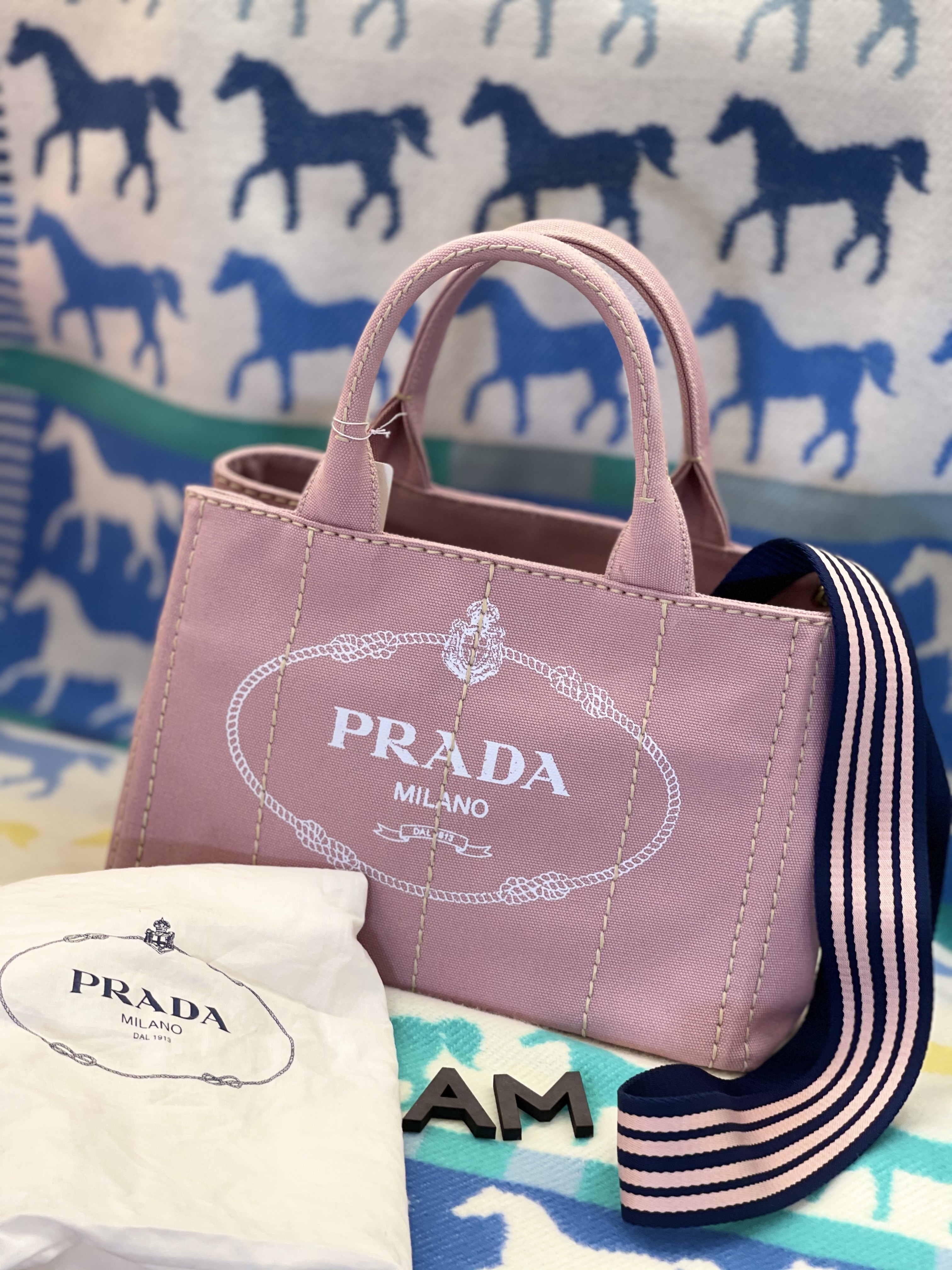 【訂金$500】Preloved 二手 Prada 手袋 牛仔布 Pink (80% New)