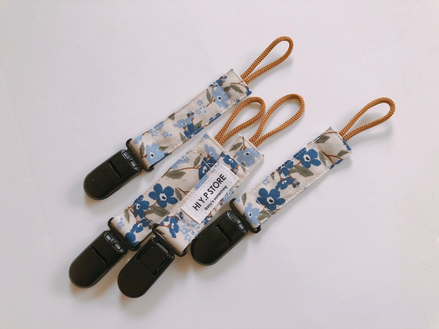 Hi Y.P store-短版鱷魚夾-藍星碎花